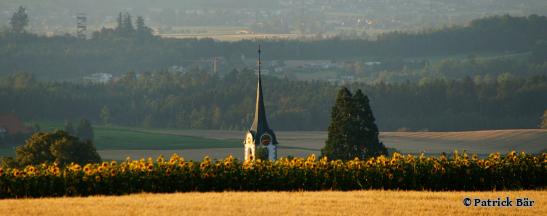 Kirche Seedorf fotografiert vom Halti aus